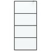 vidaXL Walk-in Shower Wall Black 90x195 cm Frosted ESG Glass