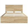vidaXL Bed Frame with Drawer Sonoma Oak 150 x 200 cm Solid Pine Wood