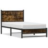 vidaXL Metal Bed Frame without Mattress Smoked Oak 75x190 cm Small Single