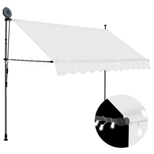 vidaXL Manual Retractable Awning with LED 300 cm Cream