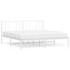 vidaXL Metal Bed Frame without Mattress with Headboard White 183x213cm