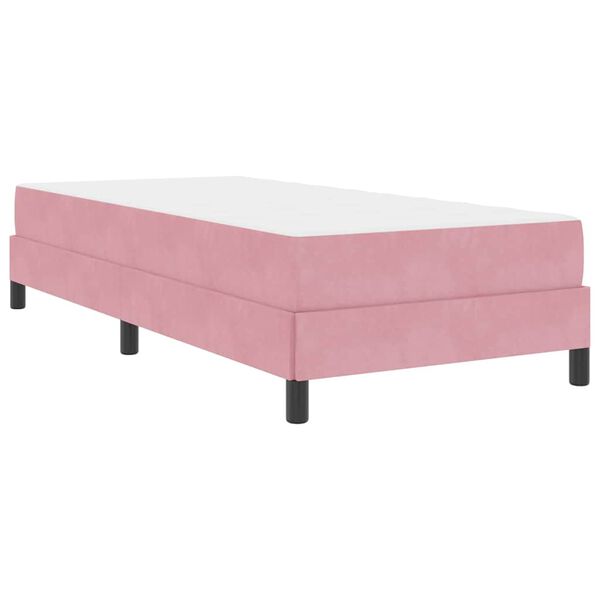 vidaXL Box Spring Bed with Mattress Pink 80 x 220 cm Fabric