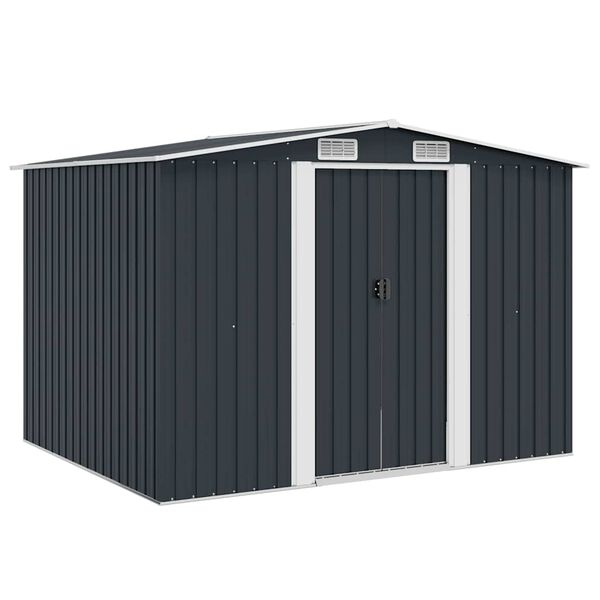 vidaXL Garden Storage Shed Anthracite Steel 257x205x178 cm
