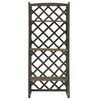 vidaXL Garden Trellis Planter with Shelves Grey 60x30x140 cm Solid Firwood