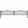 vidaXL Fence Gate KAMPEN with Spear Top Black 394.5x78 cm Steel