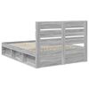 vidaXL Bed Frame Grey Sonoma 140 x 200 cm Solid Pine Wood