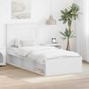 vidaXL Bed Frame with Headboard White 100 x 200 cm Solid Pine Wood