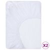 vidaXL Fitted Sheets Waterproof 2 pcs Cotton 70x140 cm White