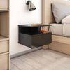 vidaXL Floating Nightstand High Gloss Black 40x31x27 cm Engineered Wood