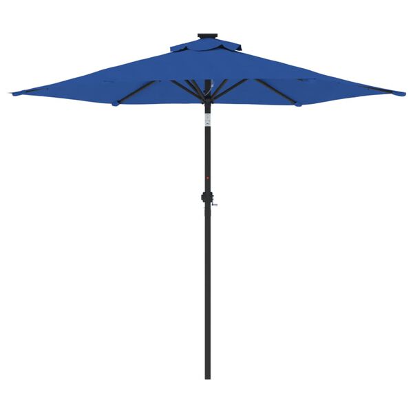 vidaXL Garden Parasol with Steel Pole Azure Blue 225x225x212 cm