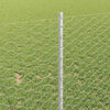 vidaXL Fence with Post Silver 1 x 25 m Steel