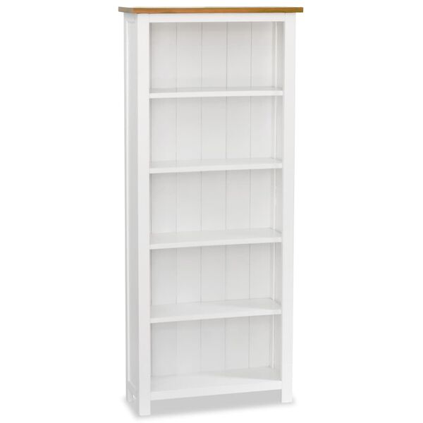 vidaXL 5-Tier Bookcase 60x22.5x140 cm Solid Oak Wood