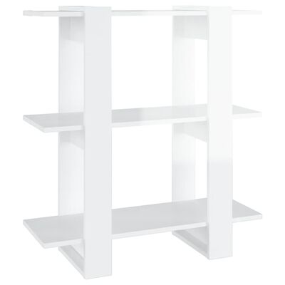 vidaXL Book Cabinet/Room Divider High Gloss White 80x30x87 cm