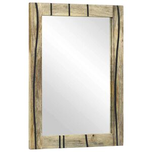 vidaXL Bathroom Mirror Rectangular Natural 50 x 2.5 x 70 cm
