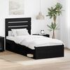 vidaXL Bed Frame with Headboard Black 90 x 190 cm Solid Pine Wood