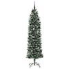 vidaXL Artificial Slim Christmas Tree Green and White 240 cm