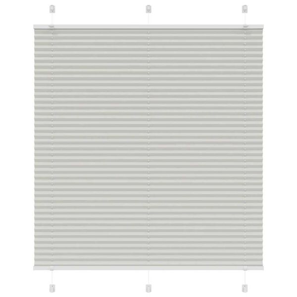 vidaXL Pleated Blind Light Grey 120x150 cm Fabric Width 119.4 cm Polyester