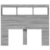 vidaXL Headboard Cabinet with LED Grey Sonoma 120x17x102 cm