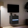 vidaXL TV Wall Cabinet with LED Lights Black 41x31x45 cm