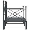 vidaXL Daybed with Trundle without Mattress Black 80x200 cm Steel