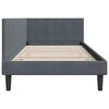 vidaXL Corner Bed Frame with Headboard Dark Grey 90 cm x 200 cm Velvet