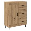 vidaXL Highboard 2 pcs Artisan Oak Engineered Wood and Glass