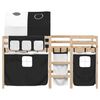 vidaXL Kids' Loft Bed with Tunnel without Mattress White&Black 90x190 cm Single