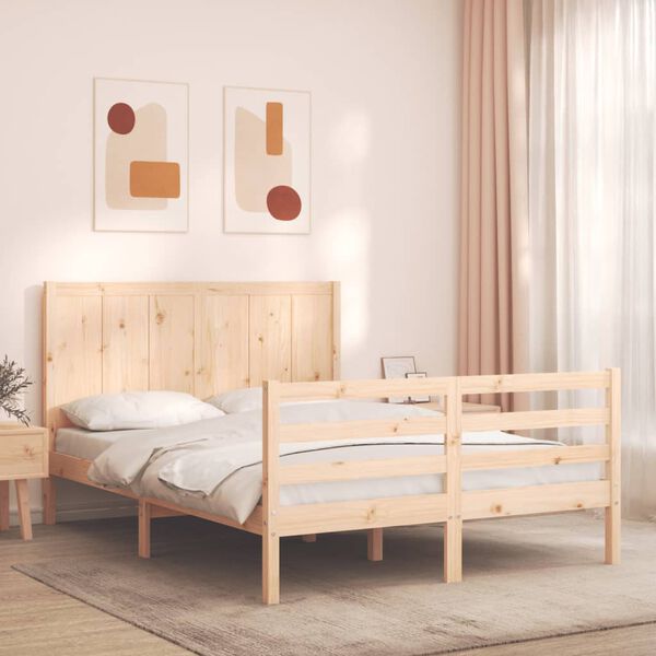 vidaXL Bed Frame without Mattress Small Double Solid Wood