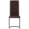vidaXL Cantilever Dining Chairs 2 pcs Brown Faux Leather