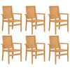vidaXL Stackable Garden Chairs 6 pcs 56.5x57.5x91 cm Solid Wood Teak