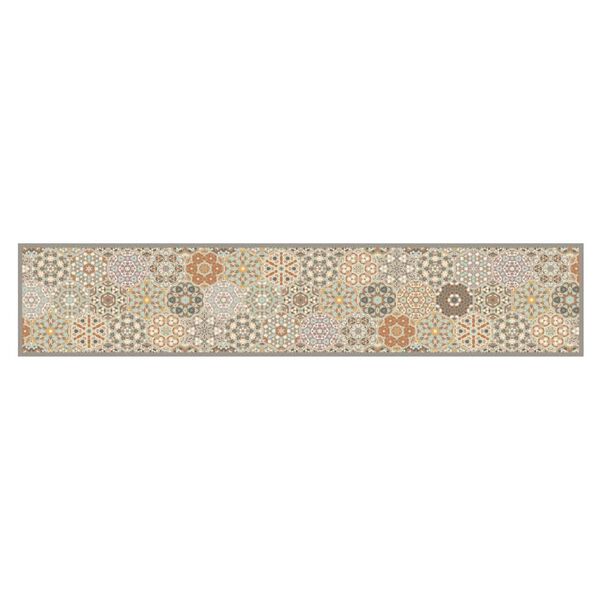 vidaXL Kitchen Rug Washable Hexagon Pastel 60x300 cm Velvet