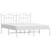 vidaXL Metal Bed Frame without Mattress with Headboard White 160x200cm