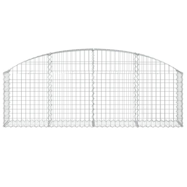 vidaXL Arched Gabion Basket 200x30x60/80 cm Galvanised Iron