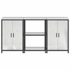 vidaXL Kitchen Storage Set with Shelf 3 pcs Silver Galvanised Steel