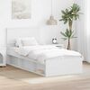 vidaXL Bed Frame with Headboard White 90 x 200 cm Solid Pine Wood