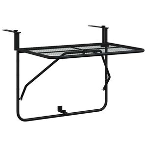 vidaXL Balcony Table Black 60x40 cm Steel