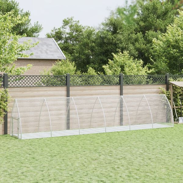 vidaXL Rabbit Hutch Silver 600x105x120 cm Galvanised Steel