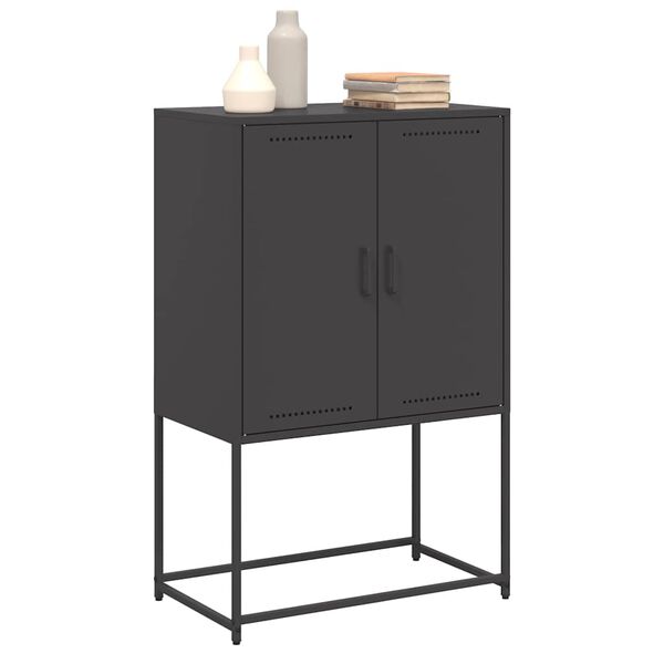 vidaXL Highboard Black 68.5x38.5x107 cm Steel