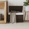 vidaXL Laundry Basket with Lid Dark Brown 55.5x35x34 cm Poly Rattan