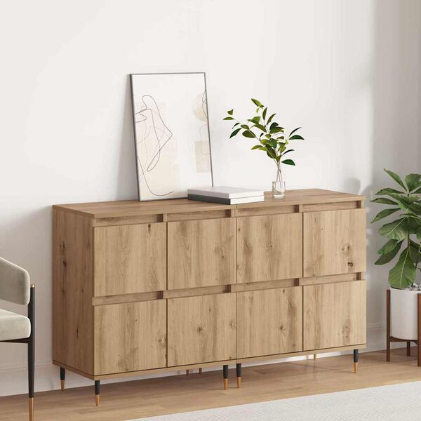 vidaXL Storage Cabinet 2 pcs Artisan Oak 60 x 35 x 70 cm