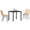 vidaXL Garden Dining Set 3 pcs Brown Powder-Coated Steel