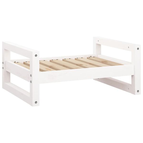 vidaXL Dog Bed White 65.5x50.5x28 cm Solid Pine Wood