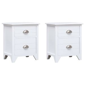 vidaXL Nightstand 2 pcs with 2 Drawers White