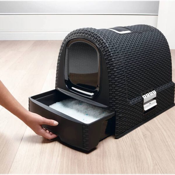 Curver Hooded Cat Litter Box 51x38.5x39.5 cm Anthracite 400460