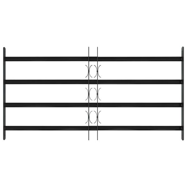 vidaXL Window Grille Black 115 x 60 cm Powder-Coated Steel