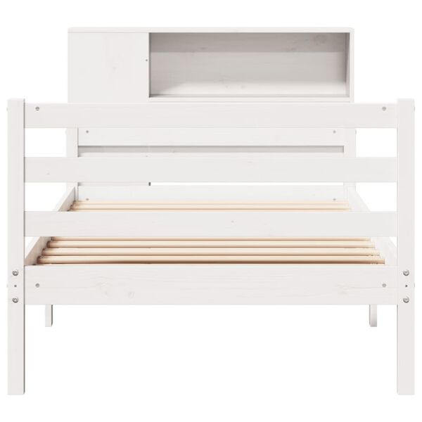 vidaXL Bookcase Bed without Mattress White 90x200 cm Solid Wood Pine