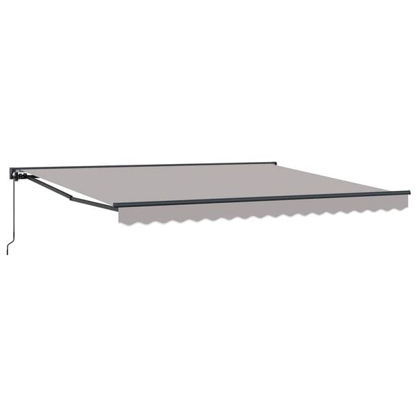 vidaXL Awning Frame Light Grey 400 x 300 cm Polyester with PU coating