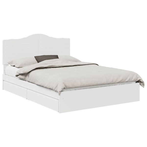 vidaXL Storage Bed with Headboard White 140 x 190 cm Engineered Wood