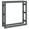 vidaXL Firewood Rack Grey 100x25x100 cm Solid Wood Pine