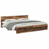 vidaXL Bed Frame with Headboard Old Wood 200 x 200 cm Engineered Wood